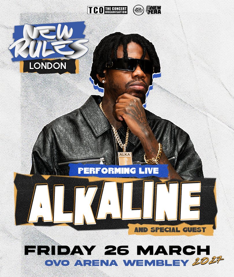 TCO The Concert Organisation. New Rules London. Performing live: Alkaline, and special guest. Friday 26 March 2027, OVO Arena Wembley.